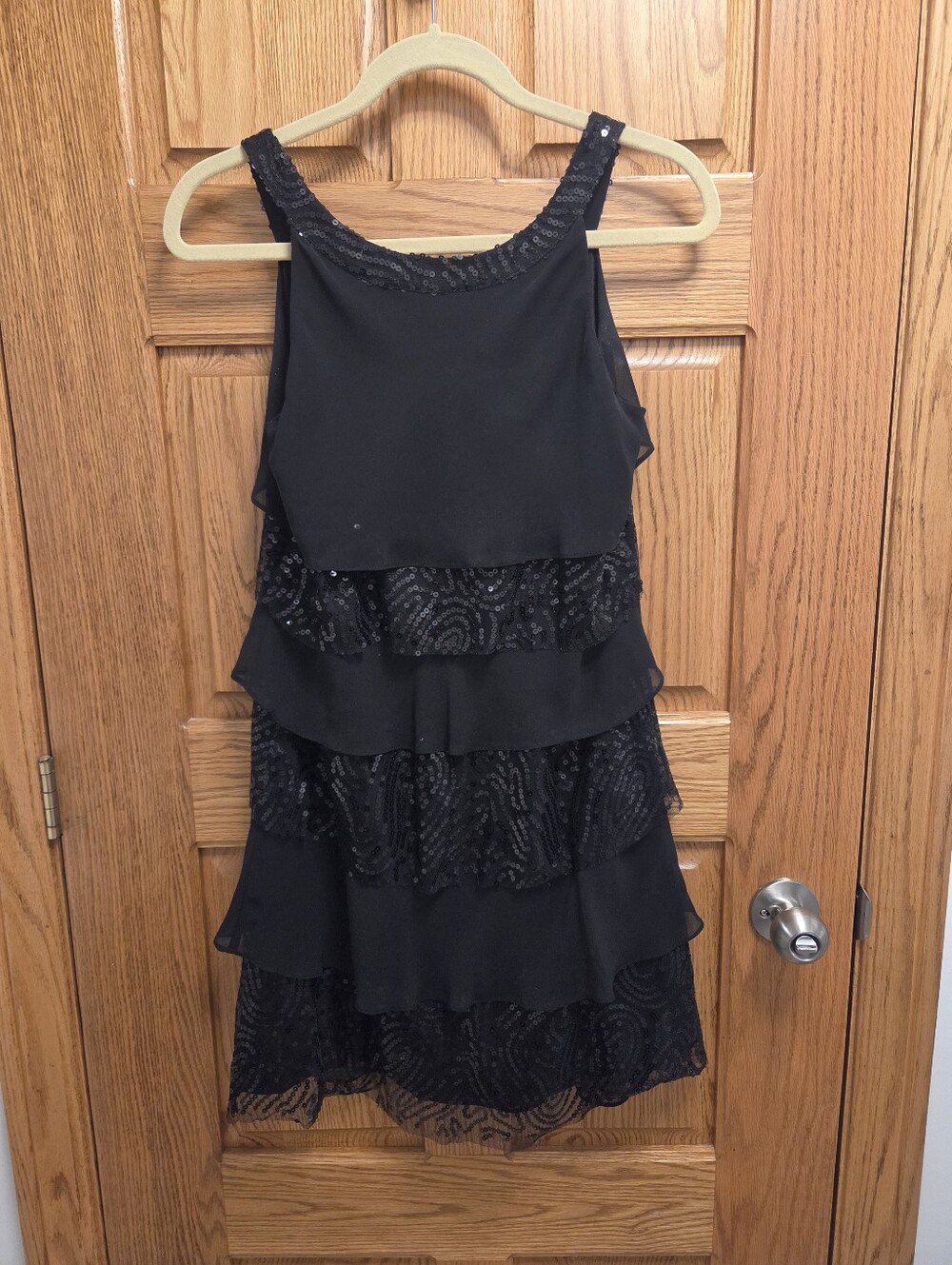 Laura Petites, Black Sequin Layered Party, Cocktail Dress - Women - Picture 2 of 5